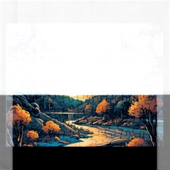 Forest River Night Evening Moon Rectangular Jigsaw Puzzl by pakminggu