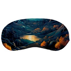 Forest River Night Evening Moon Sleep Mask by pakminggu