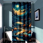 Forest River Night Evening Moon Shower Curtain 36  x 72  (Stall)  Curtain(36 X72 )