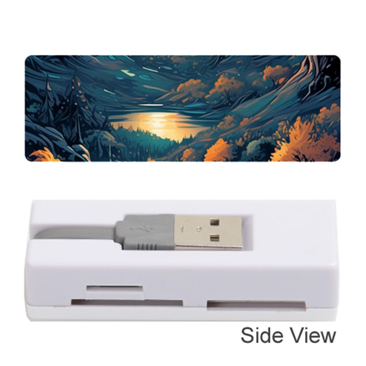 Forest River Night Evening Moon Memory Card Reader (Stick)