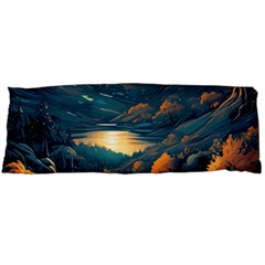 Forest River Night Evening Moon Body Pillow Case (dakimakura) by pakminggu