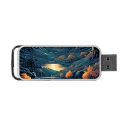 Forest River Night Evening Moon Portable Usb Flash (one Side) by pakminggu