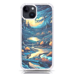 Forest River Night Evening Moon Iphone 14 Tpu Uv Print Case by pakminggu