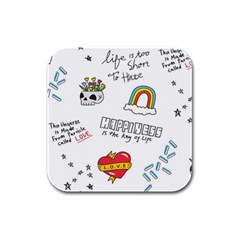 Abstract Fashion Background Suitable Fabric Printing Rubber Square Coaster (4 Pack) by pakminggu