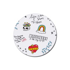 Abstract Fashion Background Suitable Fabric Printing Rubber Round Coaster (4 Pack) by pakminggu