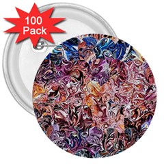 Abstract Waves 3  Buttons (100 Pack)  by kaleidomarblingart