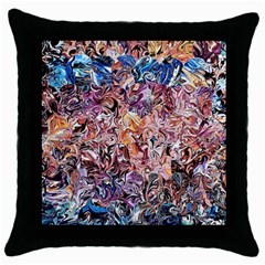 Abstract Waves Throw Pillow Case (black) by kaleidomarblingart