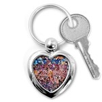 Abstract waves Key Chain (Heart) Front