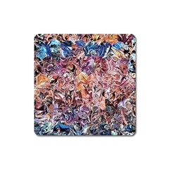 Abstract Waves Square Magnet by kaleidomarblingart