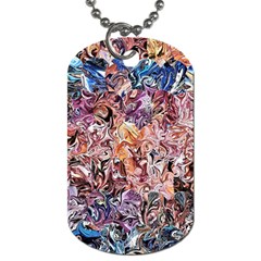 Abstract Waves Dog Tag (two Sides) by kaleidomarblingart