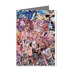 Abstract Waves Mini Greeting Card by kaleidomarblingart