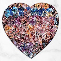 Abstract Waves Jigsaw Puzzle (heart) by kaleidomarblingart