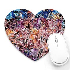 Abstract Waves Heart Mousepad by kaleidomarblingart