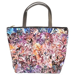 Abstract Waves Bucket Bag by kaleidomarblingart