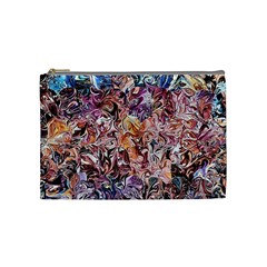 Abstract Waves Cosmetic Bag (medium) by kaleidomarblingart