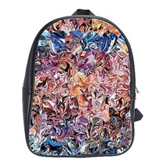 Abstract Waves School Bag (large) by kaleidomarblingart