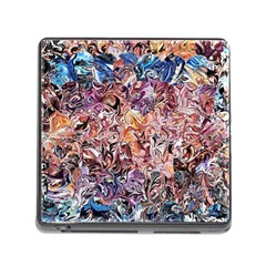 Abstract Waves Memory Card Reader (square 5 Slot) by kaleidomarblingart