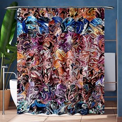 Abstract Waves Shower Curtain 60  X 72  (medium)  by kaleidomarblingart