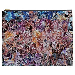 Abstract Waves Cosmetic Bag (xxxl) by kaleidomarblingart