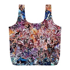 Abstract Waves Full Print Recycle Bag (l) by kaleidomarblingart