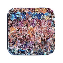 Abstract Waves Square Metal Box (black) by kaleidomarblingart