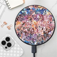 Abstract Waves Wireless Fast Charger(black) by kaleidomarblingart