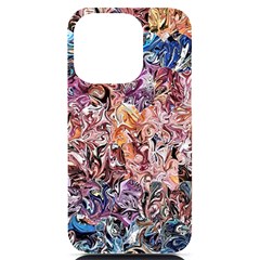 Abstract Waves Iphone 14 Pro Black Uv Print Case by kaleidomarblingart