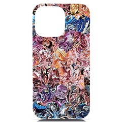 Abstract Waves Iphone 14 Pro Max Black Uv Print Case by kaleidomarblingart