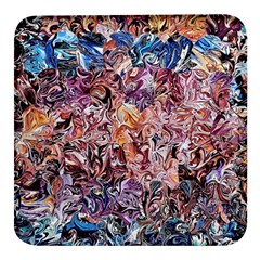 Abstract Waves Square Glass Fridge Magnet (4 Pack) by kaleidomarblingart