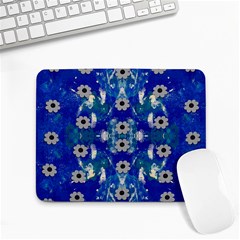 Oilpainting Blue Flowers In The Peaceful Night Small Mousepad by pepitasart