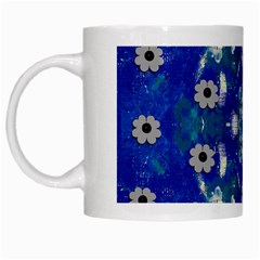 Oilpainting Blue Flowers In The Peaceful Night White Mug by pepitasart