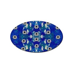 Oilpainting Blue Flowers In The Peaceful Night Sticker (oval) by pepitasart