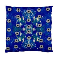 Oilpainting Blue Flowers In The Peaceful Night Standard Cushion Case (one Side) by pepitasart