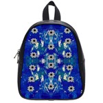 Oilpainting Blue Flowers In The Peaceful Night School Bag (Small) Front