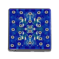 Oilpainting Blue Flowers In The Peaceful Night Memory Card Reader (square 5 Slot) by pepitasart