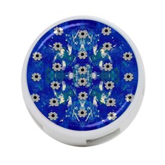 Oilpainting Blue Flowers In The Peaceful Night 4-port Usb Hub (two Sides) by pepitasart