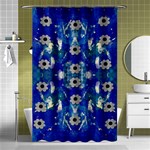 Oilpainting Blue Flowers In The Peaceful Night Shower Curtain 48  x 72  (Small)  Curtain(48  X 72 )