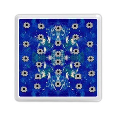 Oilpainting Blue Flowers In The Peaceful Night Memory Card Reader (square) by pepitasart