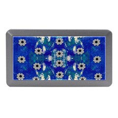 Oilpainting Blue Flowers In The Peaceful Night Memory Card Reader (mini) by pepitasart