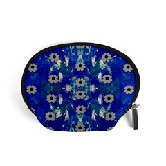 Oilpainting Blue Flowers In The Peaceful Night Accessory Pouch (small) by pepitasart