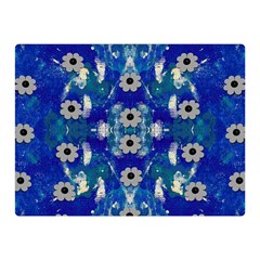 Oilpainting Blue Flowers In The Peaceful Night Two Sides Premium Plush Fleece Blanket (mini) by pepitasart