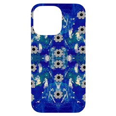 Oilpainting Blue Flowers In The Peaceful Night Iphone 14 Pro Max Black Uv Print Case by pepitasart