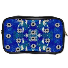 Oilpainting Blue Flowers In The Peaceful Night Toiletries Bag (one Side) by pepitasart