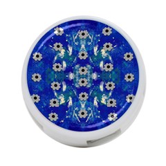 Oilpainting Blue Flowers In The Peaceful Night 4-port Usb Hub (one Side) by pepitasart