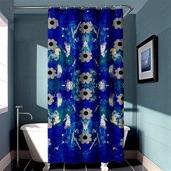 Oilpainting Blue Flowers In The Peaceful Night Shower Curtain 36  X 72  (stall)  by pepitasart