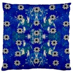 Oilpainting Blue Flowers In The Peaceful Night Large Cushion Case (One Side) Front