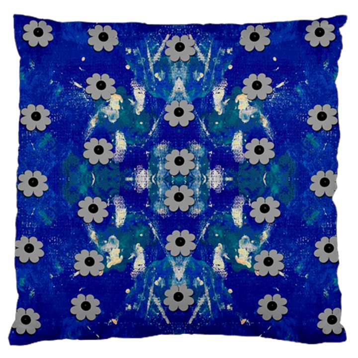 Oilpainting Blue Flowers In The Peaceful Night Large Cushion Case (One Side)