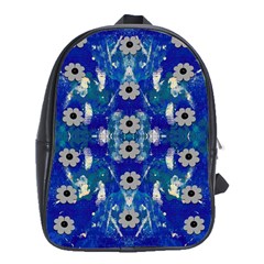 Oilpainting Blue Flowers In The Peaceful Night School Bag (xl) by pepitasart