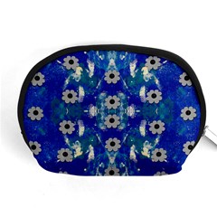 Oilpainting Blue Flowers In The Peaceful Night Accessory Pouch (medium) by pepitasart