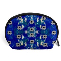 Oilpainting Blue Flowers In The Peaceful Night Accessory Pouch (large) by pepitasart